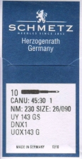 Иглы Schmetz для мешкозашивочных машин , DNx1(UY143GS) №230 (10 шт)