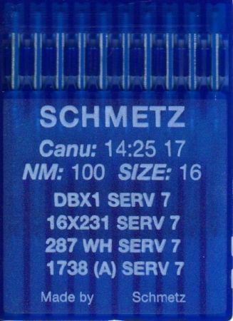 Иглы Schmetz DBx1 (1738) SERV7 №100 10 шт