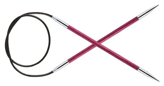 Спицы круговые "Royale" 4 мм/40 см, ламинированная береза, розовая фуксия, KnitPro, 29055