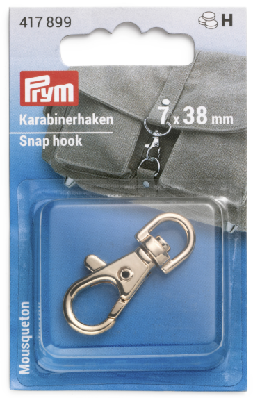 Карабин 7*38мм, сплав цинка, цвет светлого золота PRYM 417899
