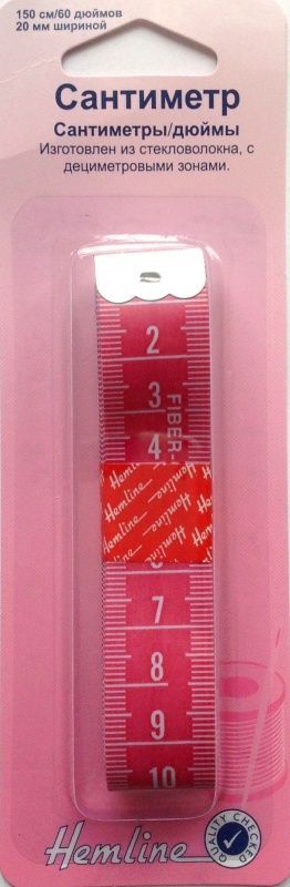 Сантиметр с градацией в дюймах и сантиметрах 150 см / 60",20 мм / 3/4" Hemline