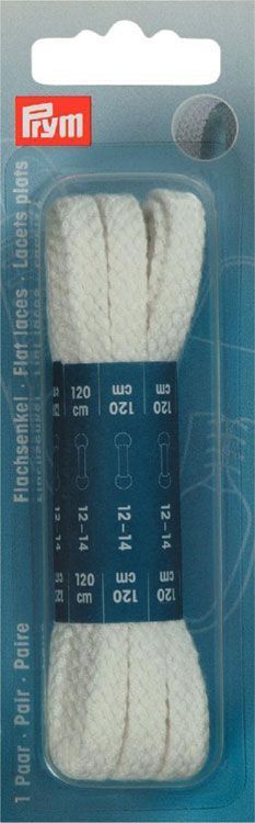 Плоские шнурки для ботинок (120 см x 8 мм)  цв.белый PRYM 974733