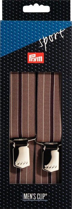 Подтяжки Sport 120 см 35 мм, коричневая полоса, бежевый цв., PRYM, 944553