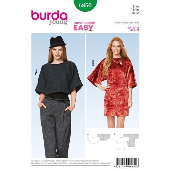 Выкройка Burda 6850-Платье,кофта