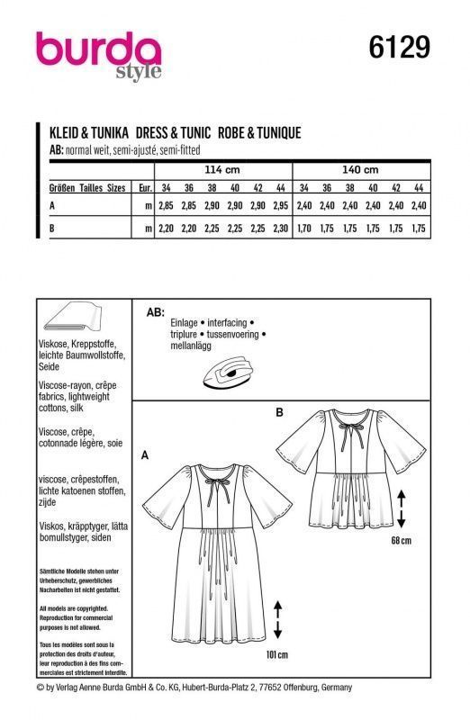 Выкройка Burda 6129