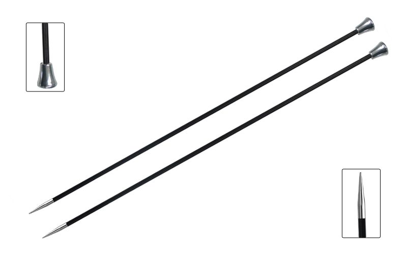 Спицы прямые Karbonez 3,75мм/35см, карбон, черный, 2шт в упаковке, KnitPro, 41287