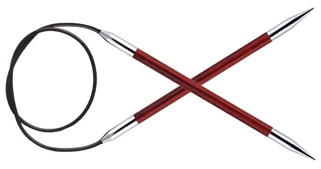 Спицы круговые "Royale" 5 мм/40 см, ламинированная береза, вишневый, KnitPro, 29057