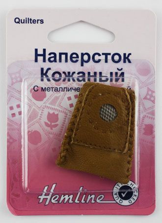 Наперсток кожаный с металлической пластиной Hemline 225.M