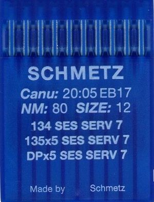 Иглы Schmetz DPx5 (134) для трикотажа SES SERV7 №80 10 шт
