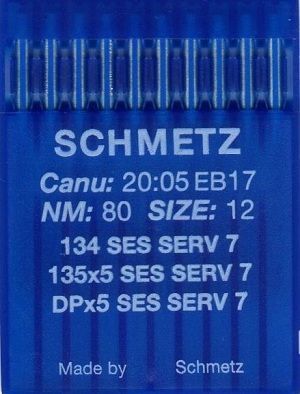 Иглы Schmetz DPx5 (134) для трикотажа SES SERV7 №80 10 шт