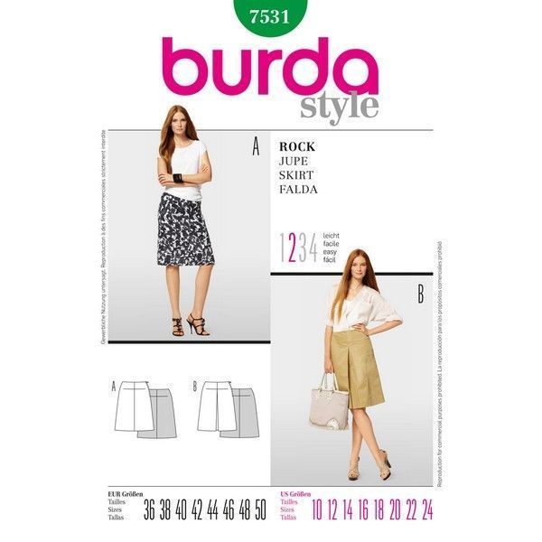 Выкройка Burda 7531-Юбка
