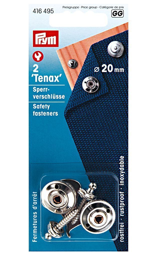 Застежки Tenax для кэмпинга, лодок, автоприцепов 20мм,серебр 2шт PRYM 416495