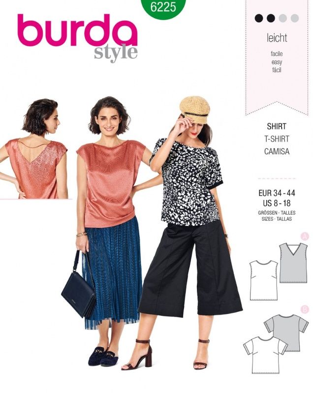 Выкройка Burda 6225 - Женская (блузы-топы-туники)