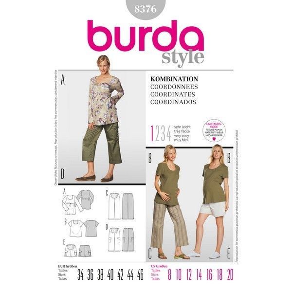 Выкройка Burda 8376-Блуза, Брюки