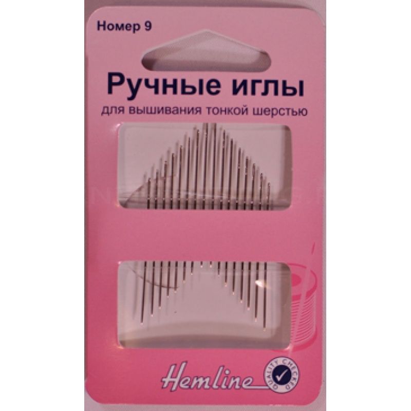 Иглы ручные для вышивания с острым кончиком, №9, 16 шт., Hemline, 200.9