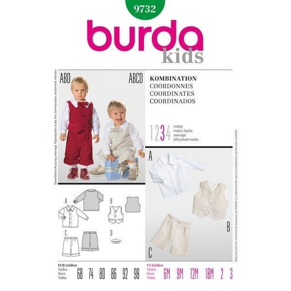 Выкройка Burda 9732 — Праздничный костюм | Фото 3