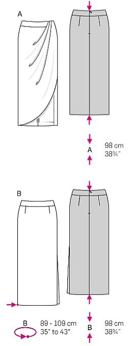 Выкройка Burda 6648-Юбка