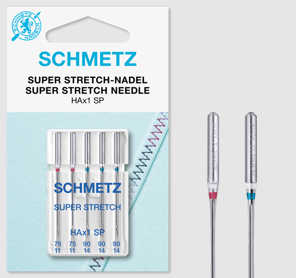 Иглы Schmetz супер стретч 130/705 HA x 1 SP № 75(2), 90(3) 5 шт.