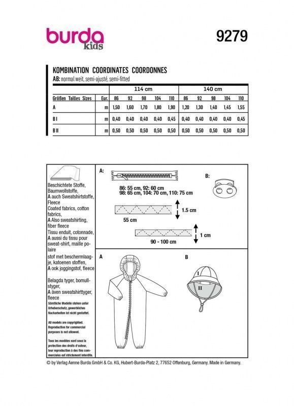 Выкройка Burda 9279