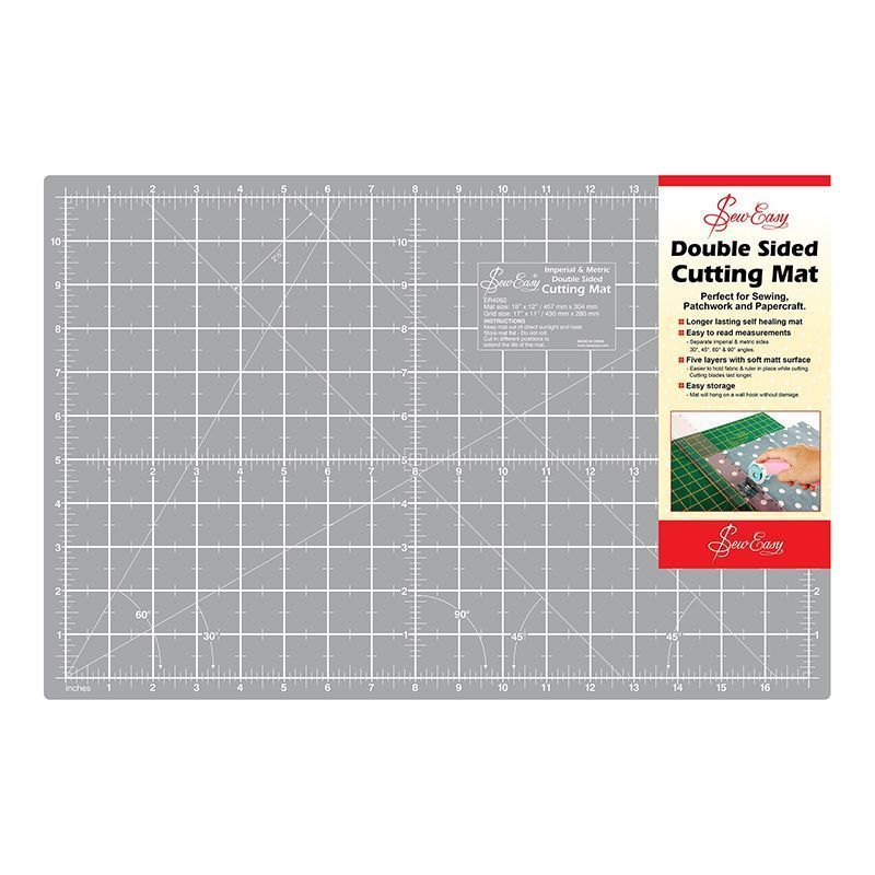 Мат для раскройного ножа двусторонний, миди, 457мм x 304мм, 18" x 12"  Hemline ER4092.GB